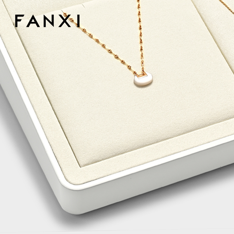 FANXI fashion Beige Microfiber MDF Baking paint jewelry display