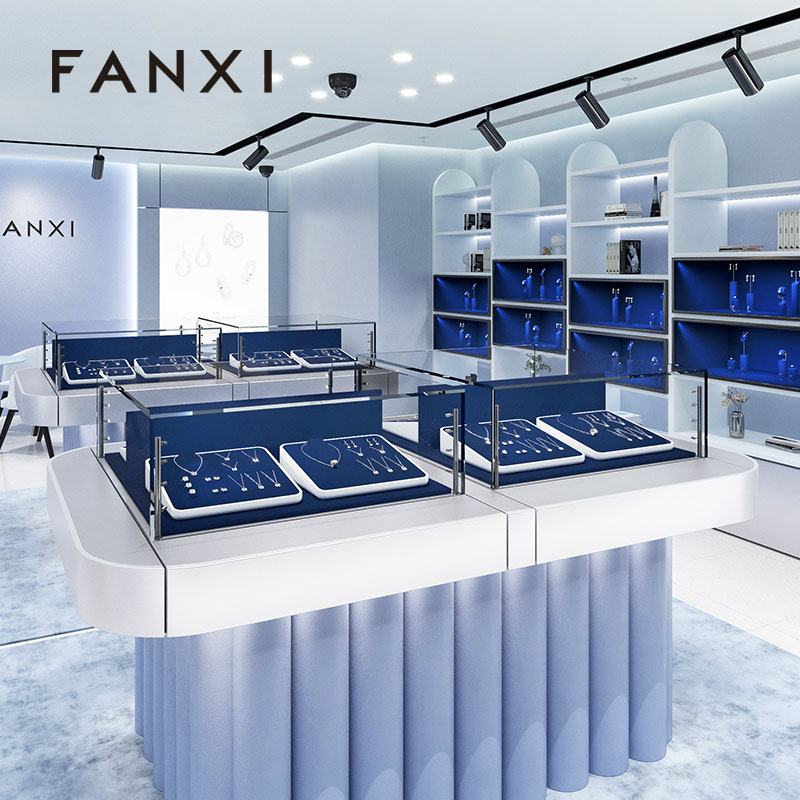 FANXI luxury Blue MDF Baking paint Jewelry combination set
