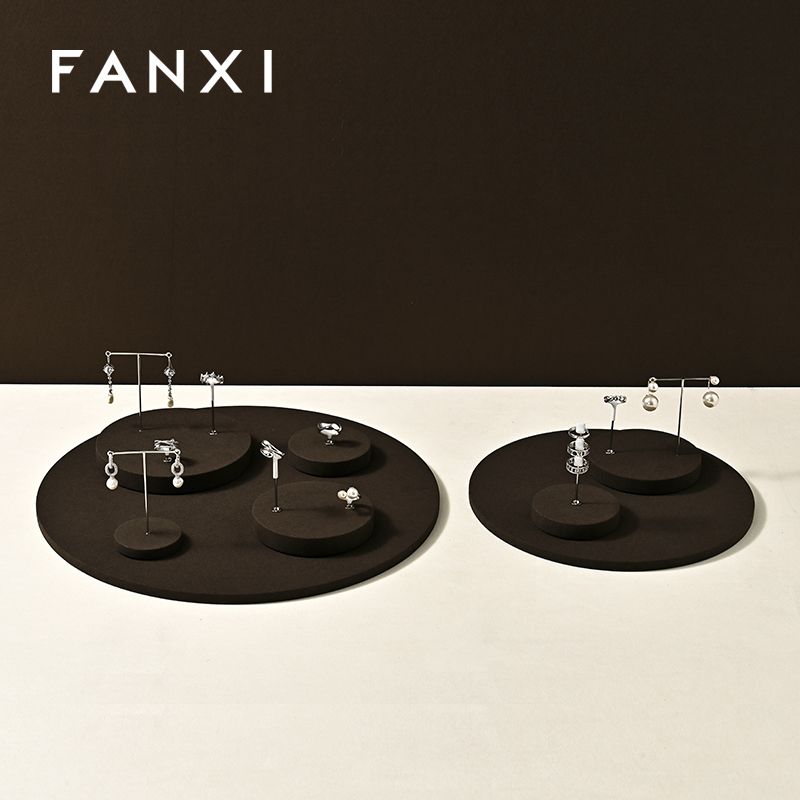 FANXI factory Coffee Microfiber Jewelry display set series
