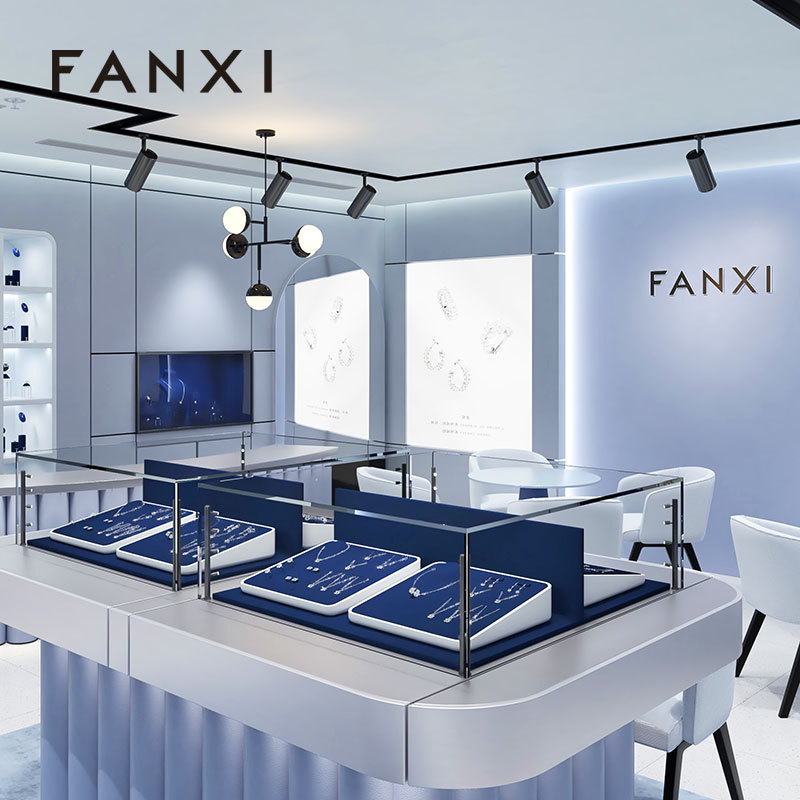 FANXI luxury Blue MDF Baking paint Jewelry combination set