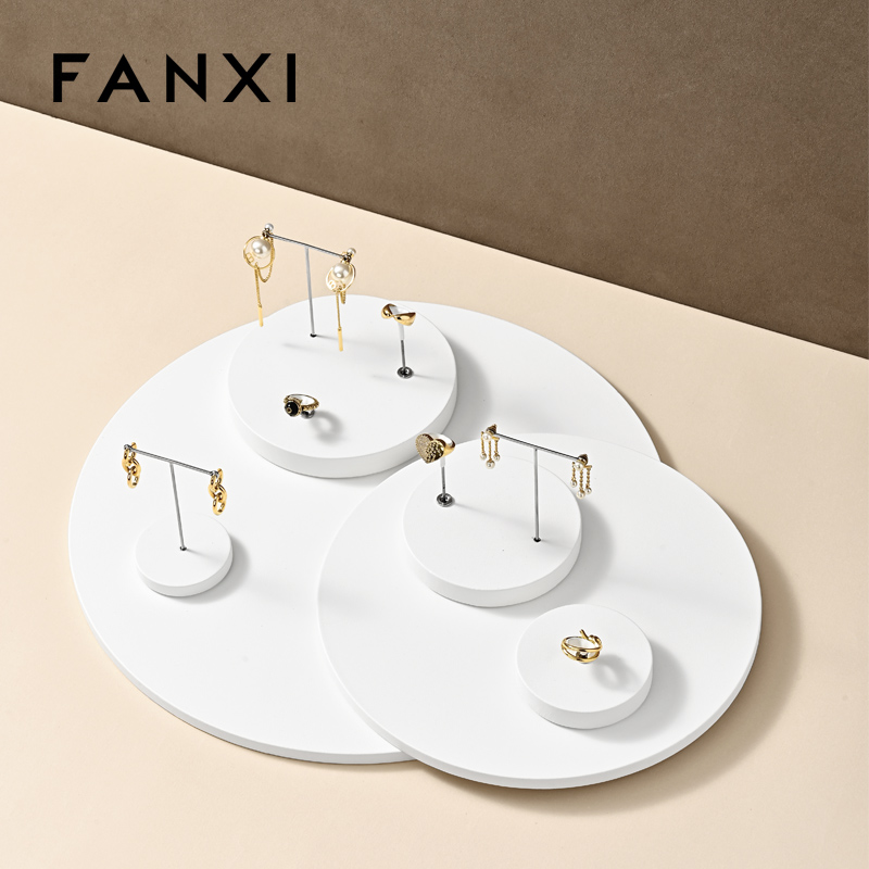 FANXI wholesale White leather luxury jewellery display