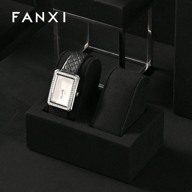 FANXI new arrival Black and Mirror Silver Watch combination set