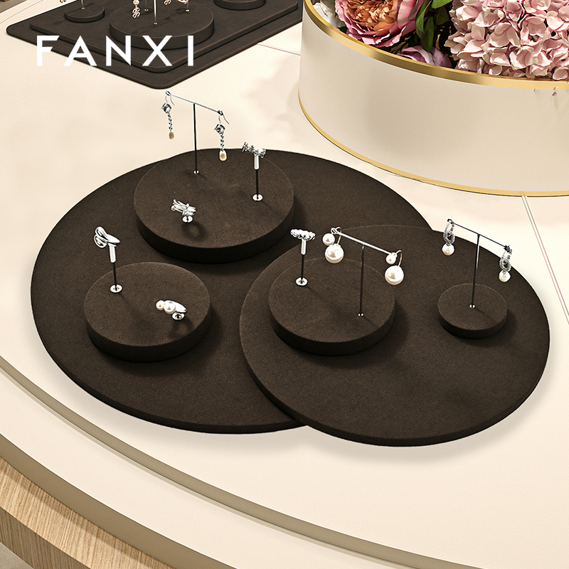 FANXI factory Coffee Microfiber Jewelry display set series