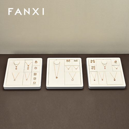 FANXI fashion Beige Microfiber MDF Baking paint jewelry display