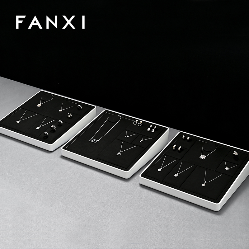FANXI high end Baking paint Black Jewelry display set series