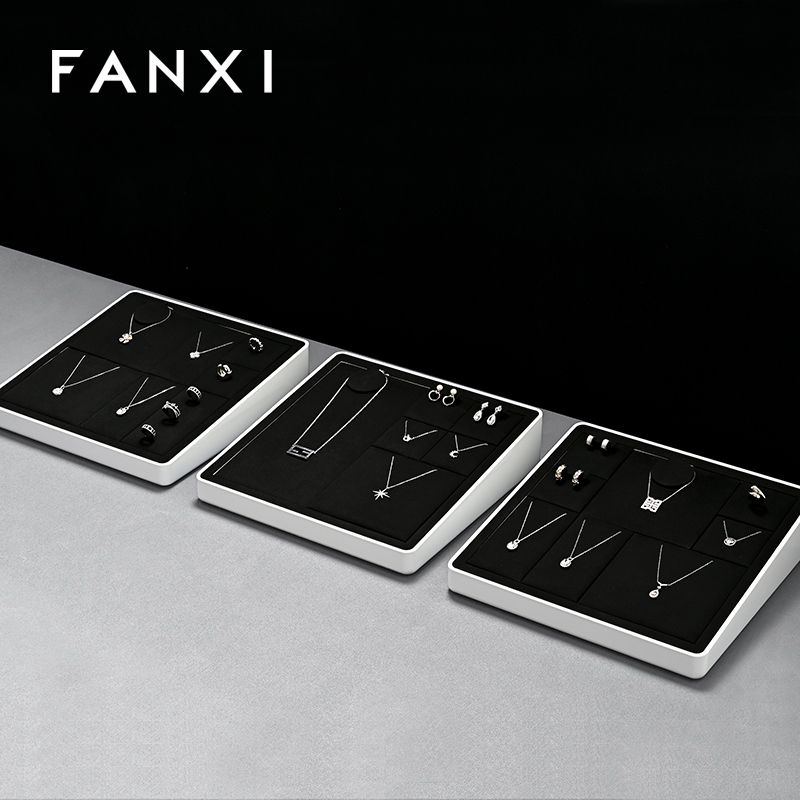 FANXI high end Baking paint Black Jewelry display set series