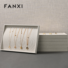 FANXI wholesale White Sackcloth Jewelry display tray