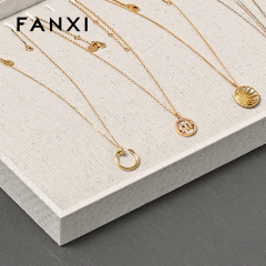 FANXI wholesale White Sackcloth Jewelry display tray