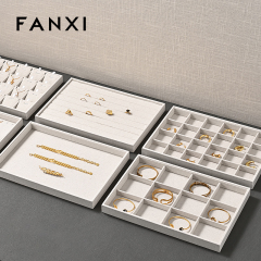 FANXI wholesale White Sackcloth Jewelry display tray