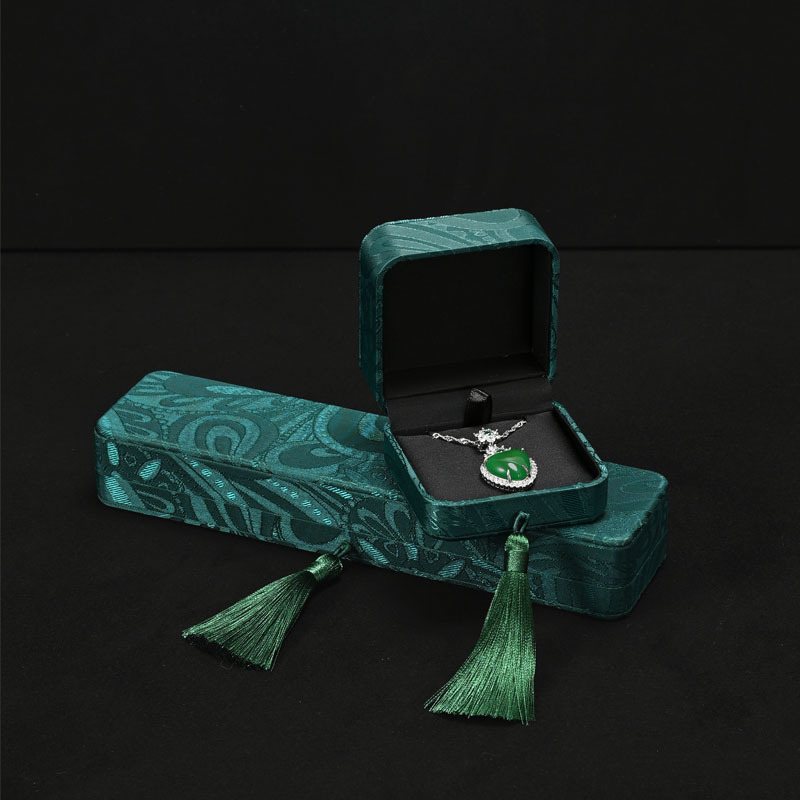 FANXI hot sale green brocade cloth and silk jewel case