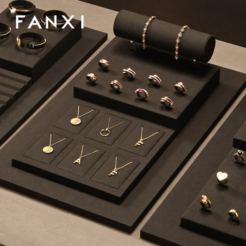 FANXI factory Coffee color Microfiber luxury jewellery display