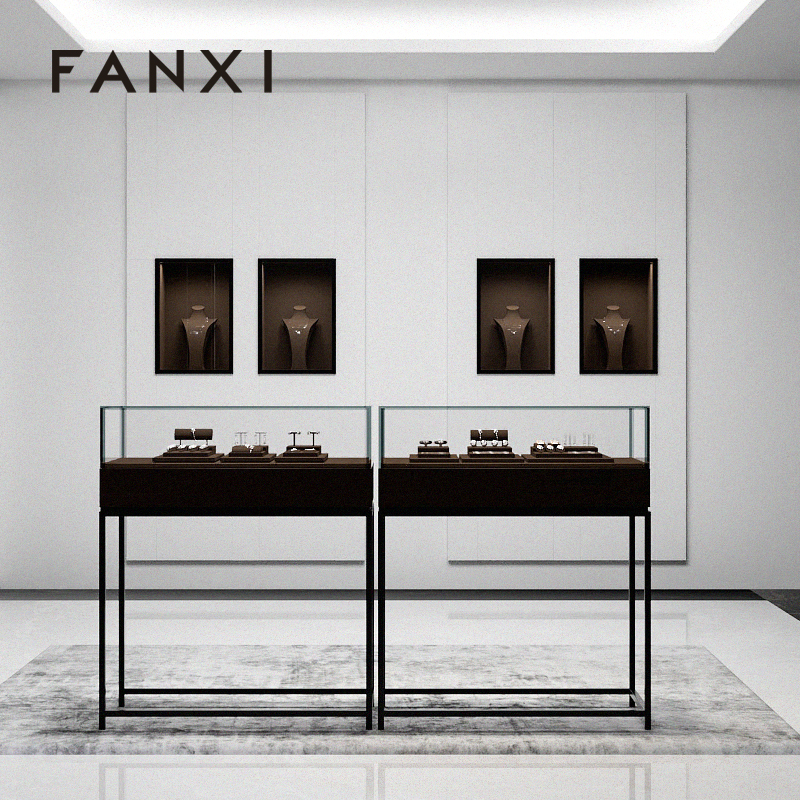 FANXI factory Coffee color Microfiber luxury jewellery display