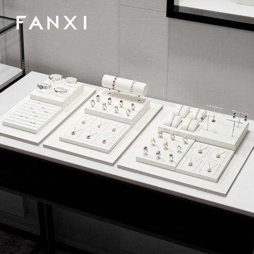 FANXI factory White Leather luxury jewellery display