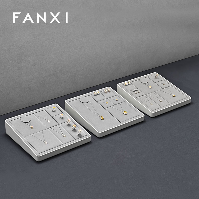 FANXI high quality grey MDF baking paint jewelry display