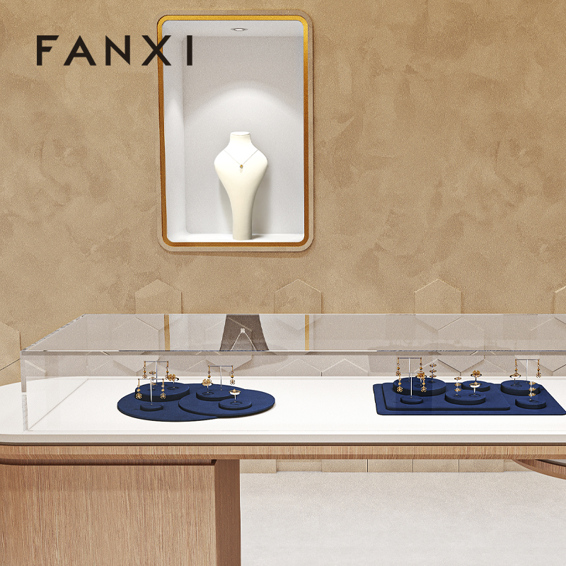 FANXI high quality Blue Microfiber display for jewelry