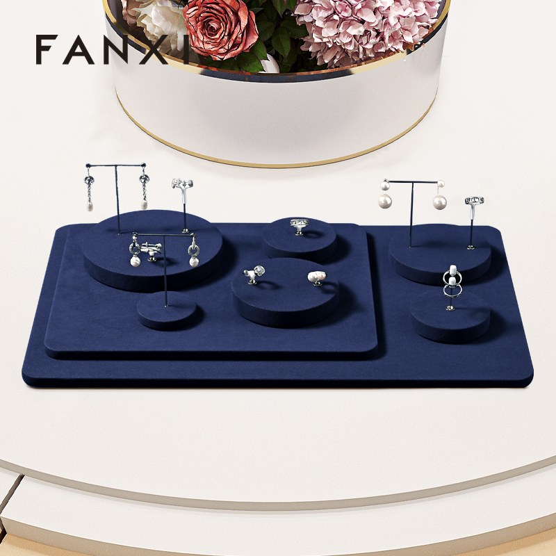 FANXI high quality Blue Microfiber display for jewelry