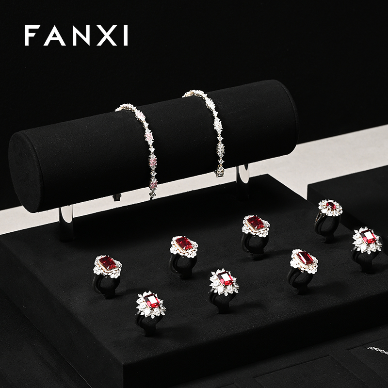FANXI custom Black Microfiber jewelry exhibitors