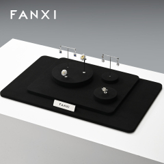FANXI new arrival Black Microfiber jewelry display rack