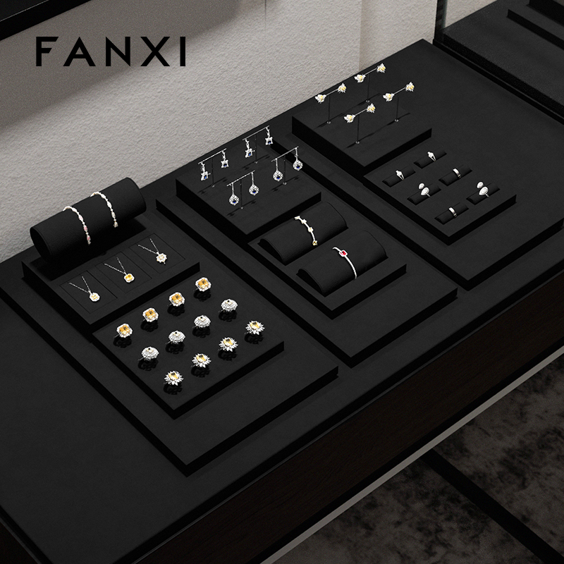 FANXI custom Black Microfiber jewelry exhibitors