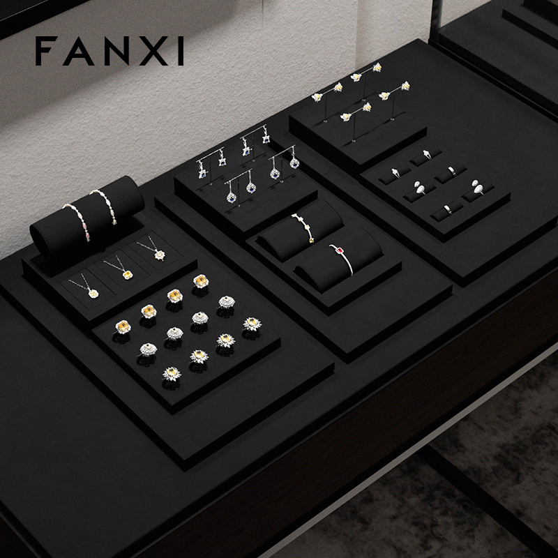 FANXI custom Black Microfiber jewelry exhibitors