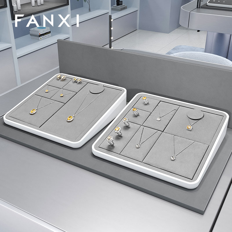 FANXI high quality grey MDF baking paint jewelry display