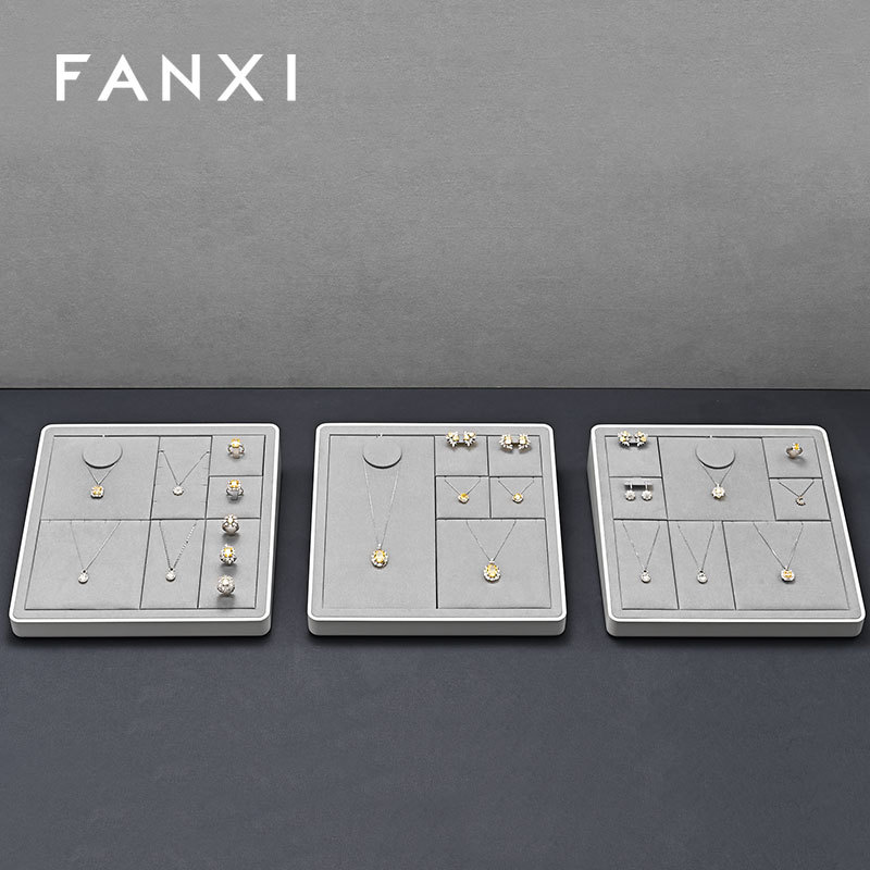 FANXI high quality grey MDF baking paint jewelry display