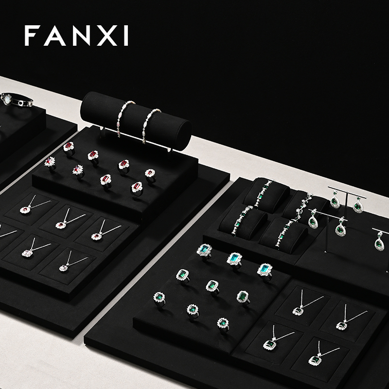FANXI custom Black Microfiber jewelry exhibitors