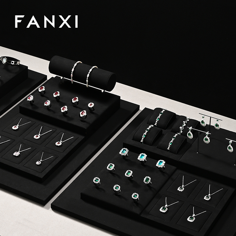 FANXI custom Black Microfiber jewelry exhibitors