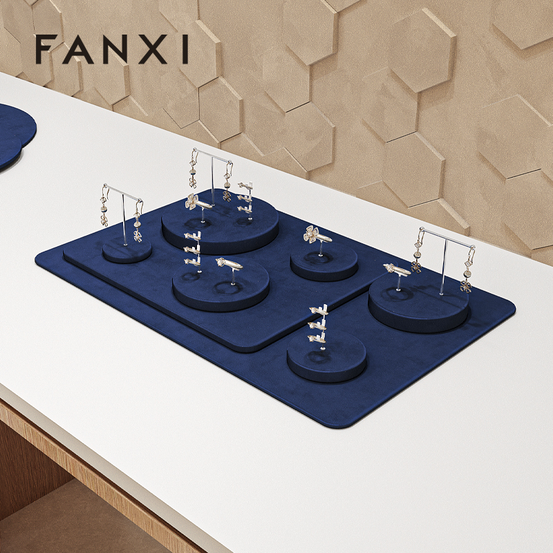 FANXI high quality Blue Microfiber display for jewelry