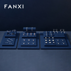 FANXI factory Blue Microfiber luxury jewellery display