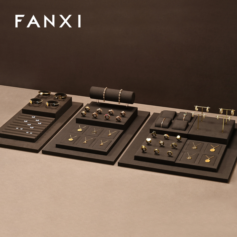 FANXI factory Coffee color Microfiber luxury jewellery display