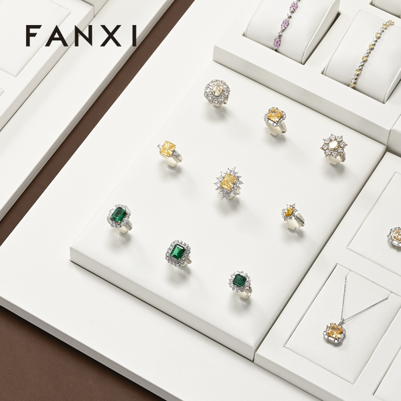 FANXI factory White Leather luxury jewellery display