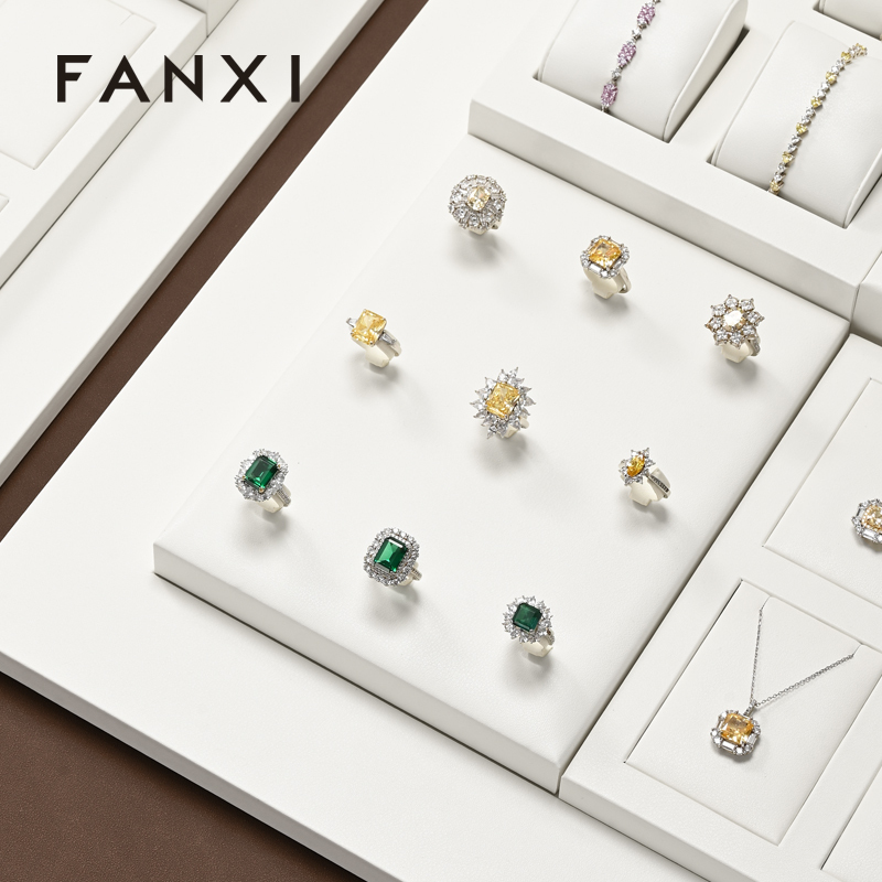 FANXI factory White Leather luxury jewellery display