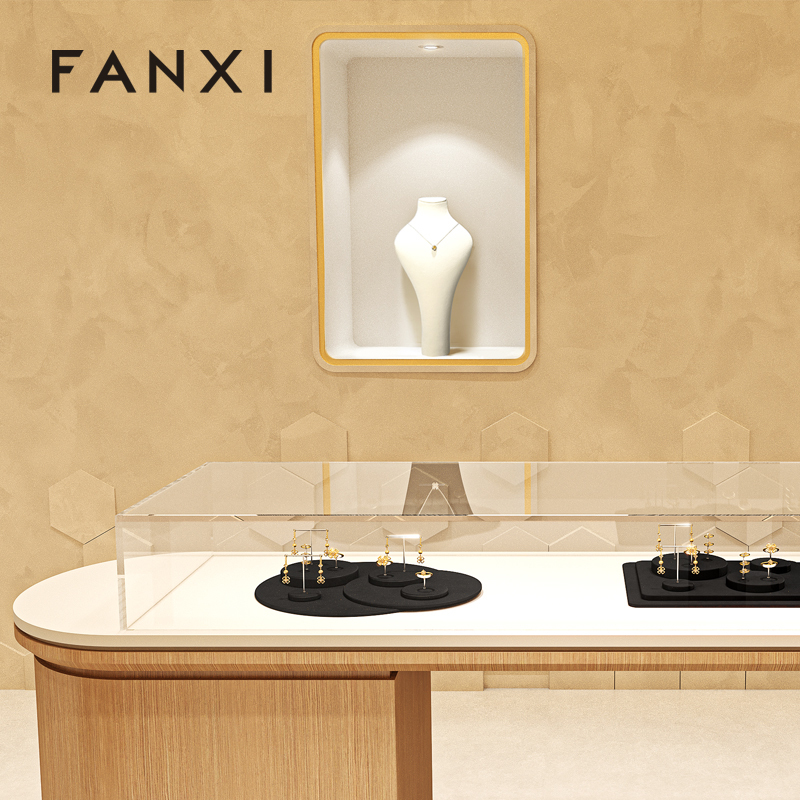 FANXI new arrival Black Microfiber jewelry display rack