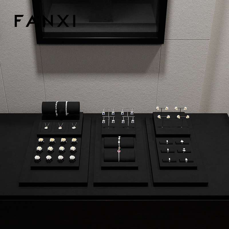 FANXI custom Black Microfiber jewelry exhibitors