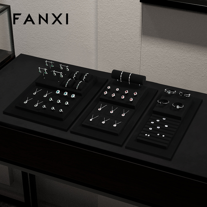 FANXI custom Black Microfiber jewelry exhibitors