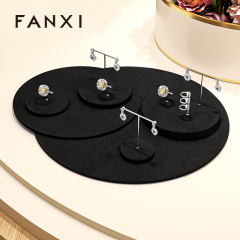 FANXI new arrival Black Microfiber jewelry display rack