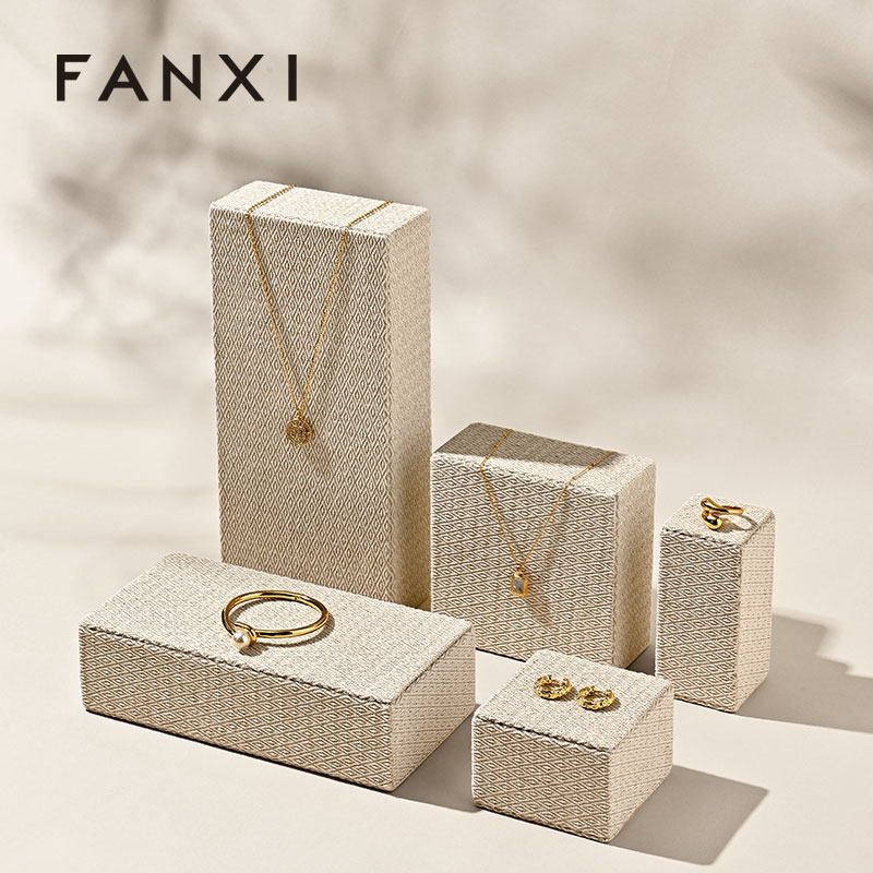 FANXI high end Original color Linen Jewelry Rack