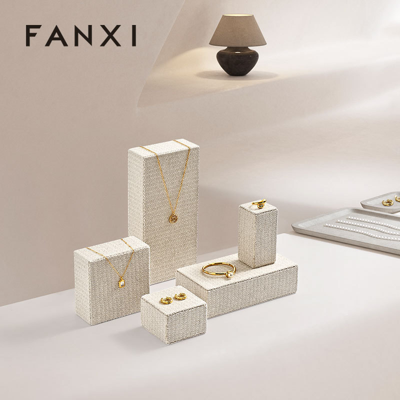 FANXI high end Original color Linen Jewelry Rack