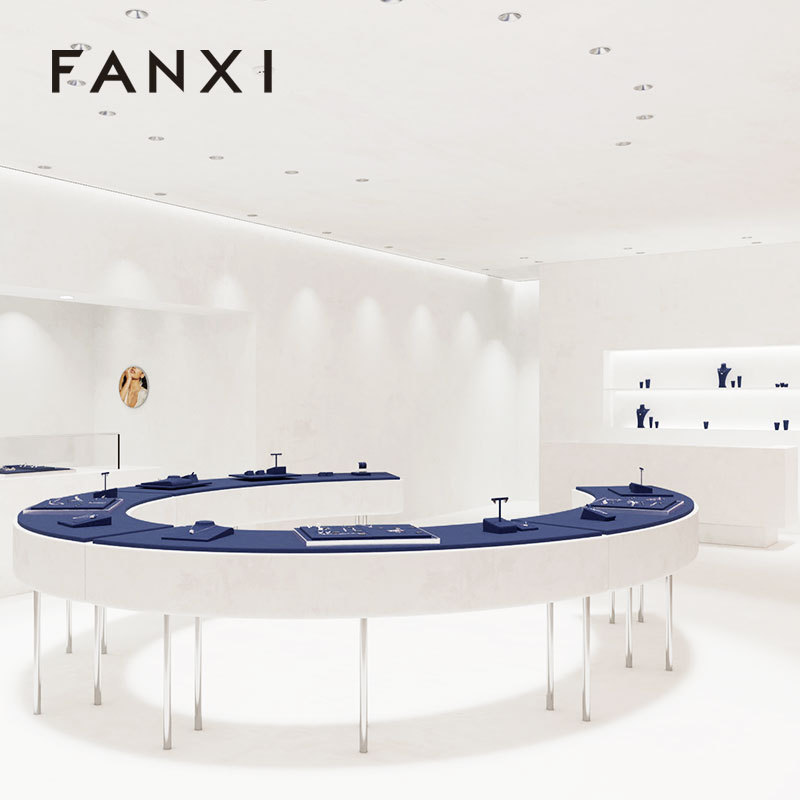 FANXI fashion glossy silver Microfiber jewelry display