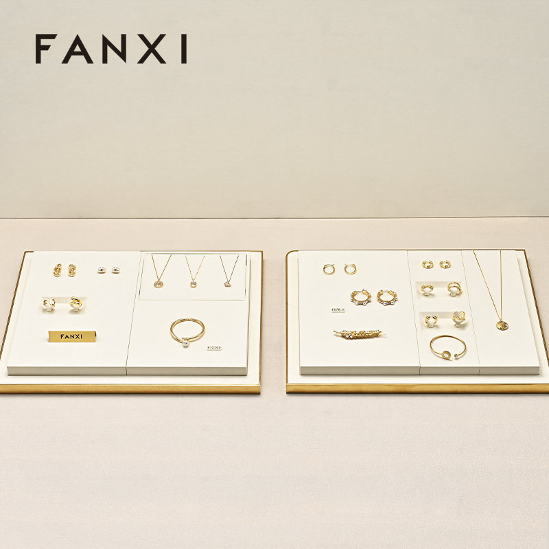FANXI new arrival Beige metal luxury jewellery display