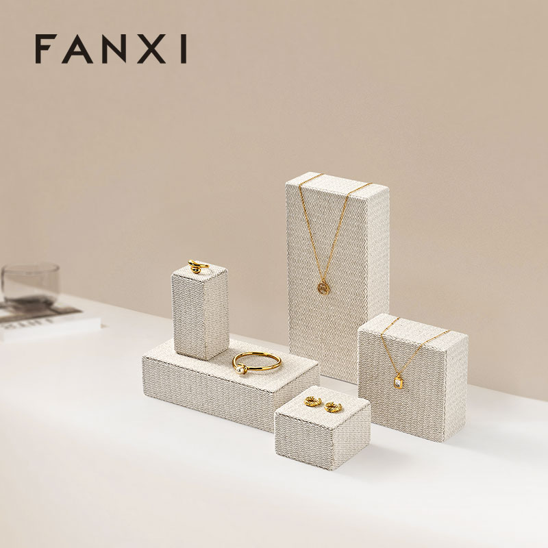 FANXI high end Original color Linen Jewelry Rack