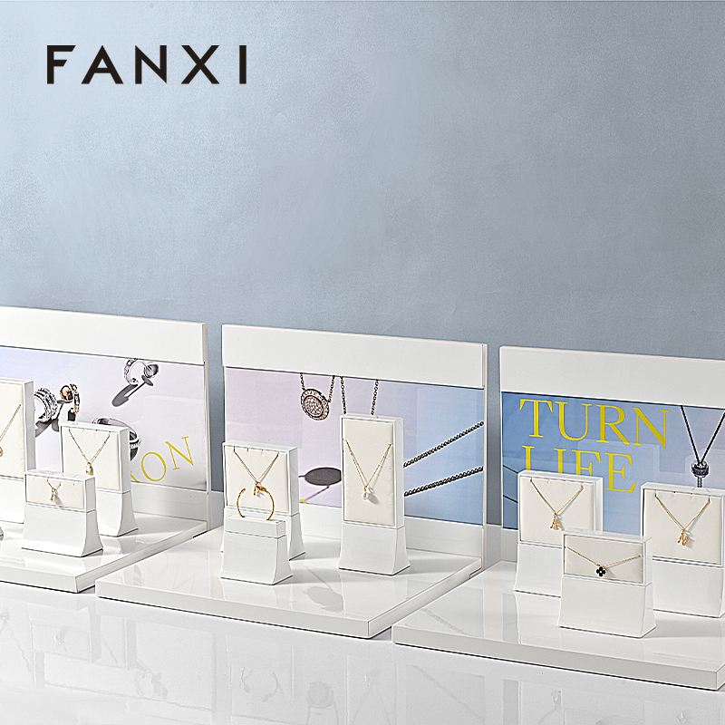 FANXI factory White Baking paint Jewelry display set series