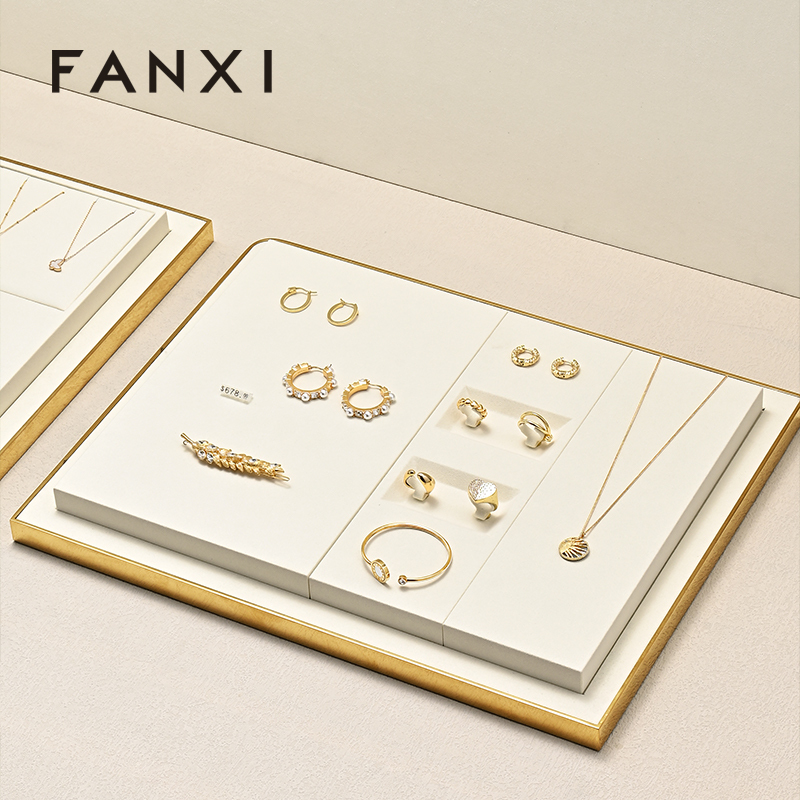 FANXI new arrival Beige metal luxury jewellery display