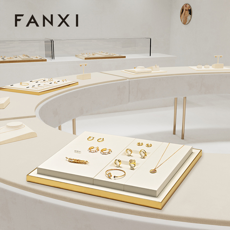 FANXI new arrival Beige metal luxury jewellery display