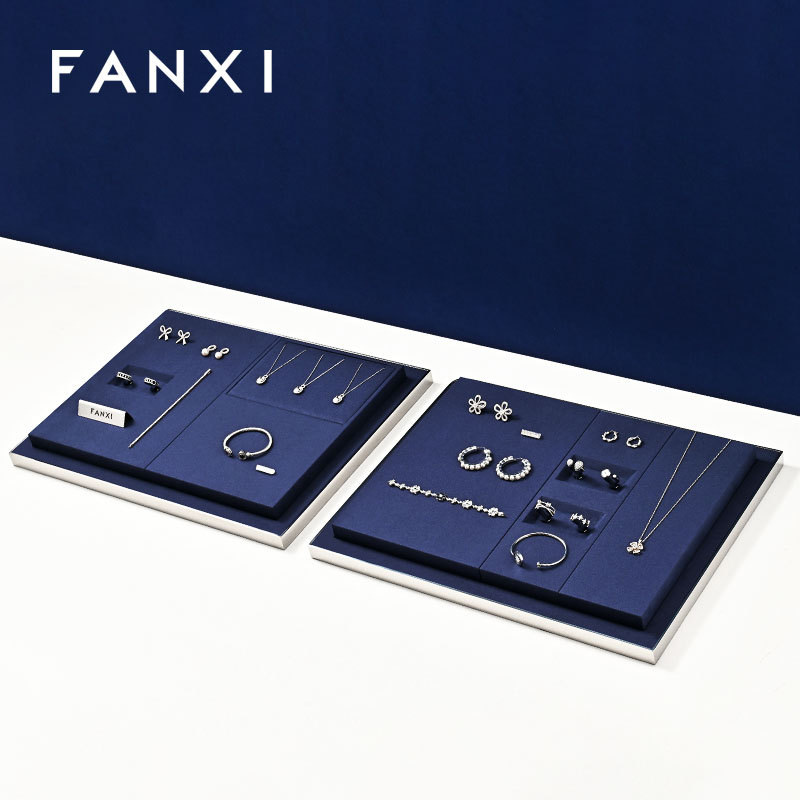 FANXI fashion glossy silver Microfiber jewelry display