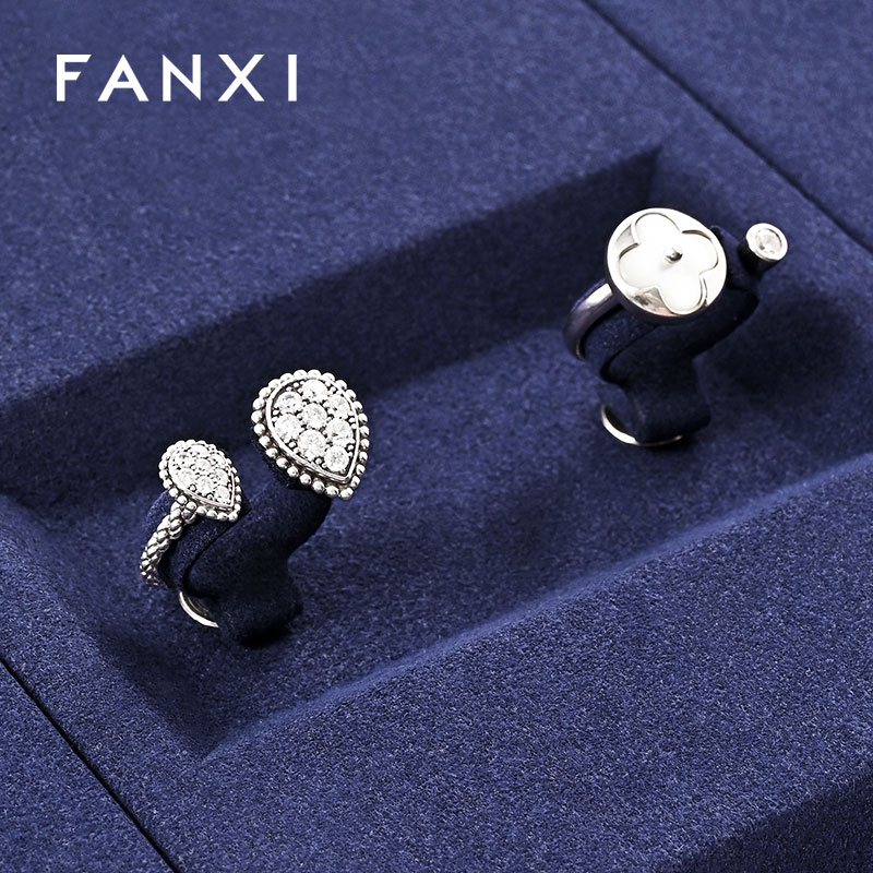 FANXI fashion glossy silver Microfiber jewelry display