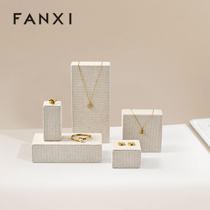 FANXI high end Original color Linen Jewelry Rack