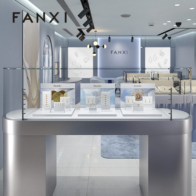 FANXI factory White Baking paint Jewelry display set series