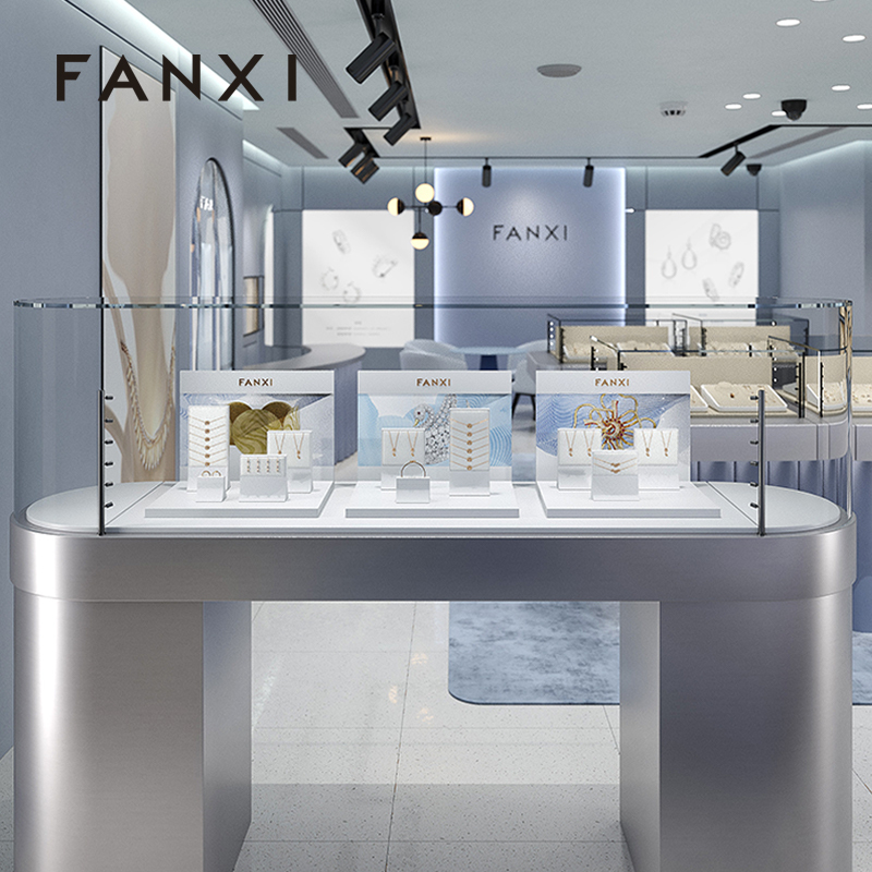 FANXI factory White Baking paint Jewelry display set series